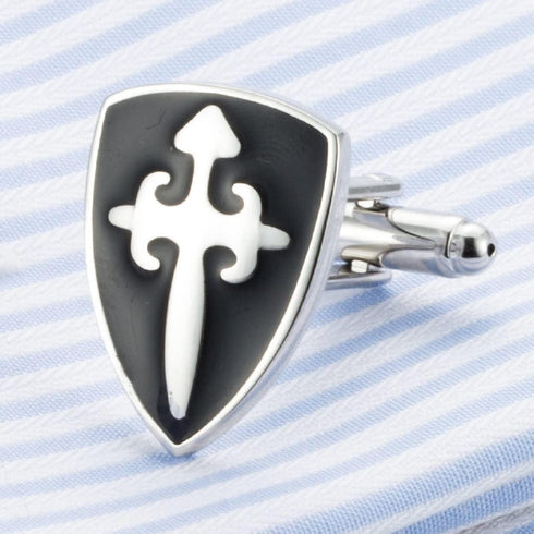 Cross Cufflinks for Men, Cross Shield Cufflinks, Cross Sword Shield Cuff Links, Cross Shirt Tuxedo Cufflinks, Punk Cufflinks French Cufflinks, Bes...