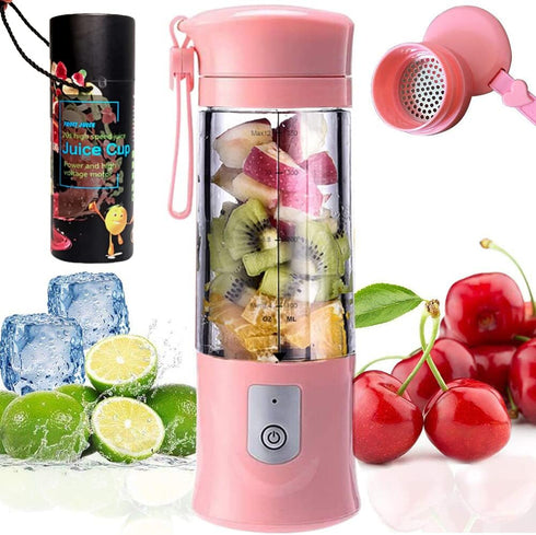 Portable Juicer Blender, USB Travel Juice Cup Baby Food Mixing Machince with Updated 6 Blades with Powerful Motor 4000mAh Rechargeable Battery,13O...