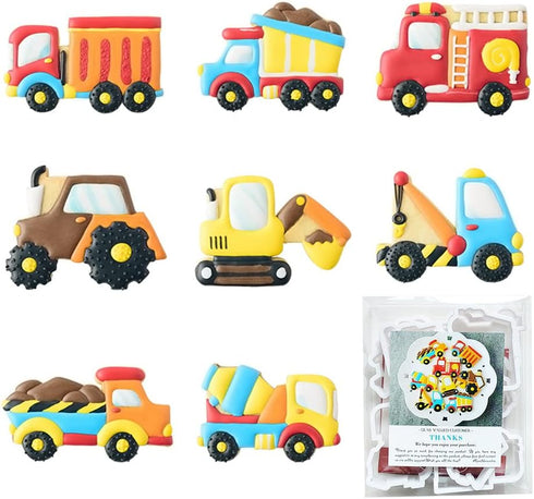 Transportation/Vehicles Cookie Cutters with Matching Cookie Stencils -Set of 16-8Pcs Cookie Cutter and 8Pcs Stencils, Include Truck, Tractor, Fire...