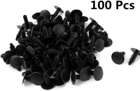 XMHF 100Pcs 4.7mm Hole Plastic Rivets Fastener Push Clips Black for Car Auto Fender...