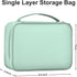 Large Capacity Electronics Accessories Organizer Travel Case with Adjustable Divider Waterproof Leather Cord Organizer Case Shockproof Tech Organi...