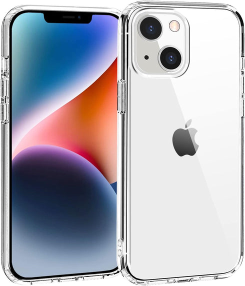 TENOC Phone Case Compatible with iPhone 13 & iPhone 14, Clear Case Non-Yellowing Protective Bumper Hard Back Cover for 6.1 Inch...
