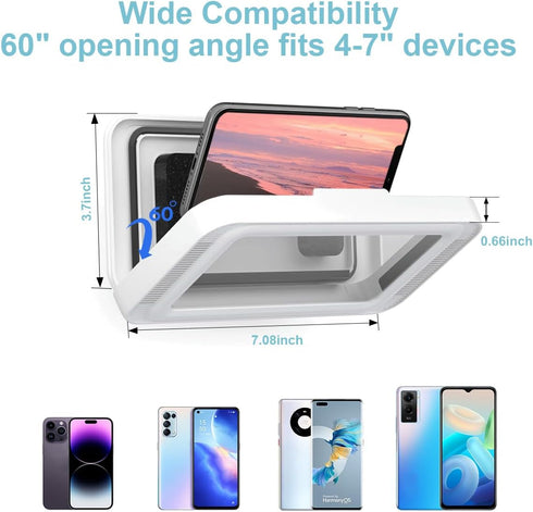 Shower Phone Holder Waterproof, Anti Fog Touch Sensitive Shower Phone Case for Mirror Wall and Bathtub Wall Mounting Between Bathrooms, Compatible...