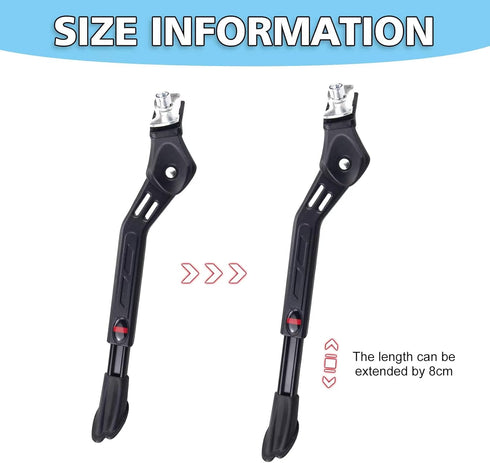 ZUKKA Bicycle Center Kickstand Adjustable Height Bike Kickstand Aluminium Alloy Kick Stand Fits For 24/26/28 Inch Mountain bike,Road bicycle,MTB...