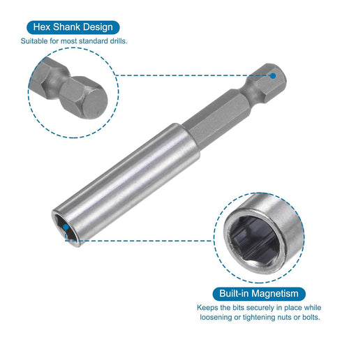 uxcell 150mm/6" Magnetic Drill Bit Holder Extension, 1/4" Hex Shank Screw Drill Bit Holder Quick-Change for Drills, Socket Adapters, Automotive Ma...