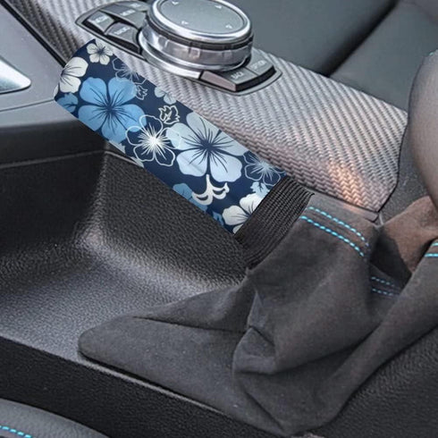 Auto Gear Shift Knob Cover + Handbrake Cover Set of 2,Hawaiian Blue Flower Car Interior Accessiores Gift for Women...
