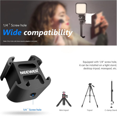 NEEWER Hot Shoe Mount Adapter for Camera Light Field Monitor Video Mic LED Shoe Mount Compatible with Canon Nikon Camera Camcorder...