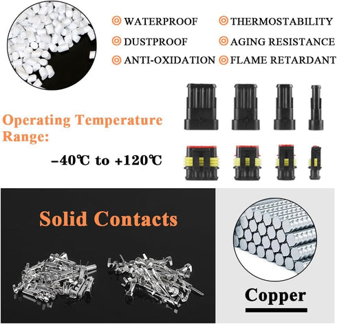 MUYI 384PCS Electrical Connectors Kit, 1/2/3/4 Pin Automotive Electrical Wire Connector Plug Car Electrical Connector Terminals Male and Female...