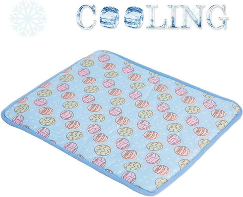 SEIS Dog Ice Pad Ice Silk Cats Kennel Mat Pet Cooling Pad Summer Cool Bamboo Mat Breathable Pad (Blue, S...