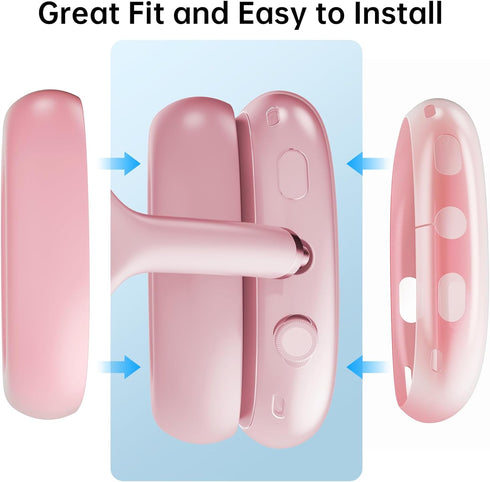 Kit for AirPod Max Case, Clear Soft TPU Ear Covers and Silicone Ear Pad/Headband Cover, Transparent Anti-Scratch Protective Accessories for Apple ...
