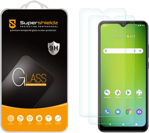 Supershieldz (2 Pack) Designed for AT&T Motivate Max and Cricket Ovation 3 Tempered Glass Screen Protector, Anti Scratch, Bubble Free...