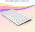 Perixx PERIBOARD-407W ES Mini Teclado USB - Teclas Tipo Chiclet - Blanco - QWERTY Español...