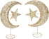 Uonlytech Iron Moon and Star Ornament Glitter Christmas Table Decoration Christmas Tree Decoration Wedding Birthday Holiday Party Supply 20cm (Gol...