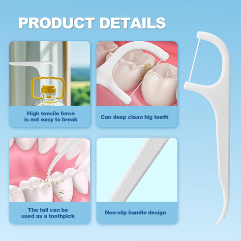 10 Pack Flosser Dispenser Dental Floss Case, Mini Floss Picks, Professional Toothpicks with Travel Case, Travel Purse Essentials for Teeth Cleanin...