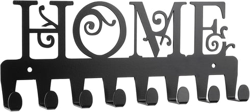 Key Holder with 8 Hooks and Black Glossy Finish Perfect for Entryway Key Organization Kitchen or House Decor Key Holder for Wall Key Rack Perfect ...