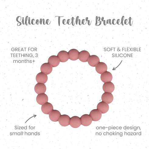 Baby Teether Rings, 100% Silicone Teether Bracelets for 3m+ Babies to Self-Soothe, BPA Free & Phthalate Free - Includes 4 Neutral Baby Rings...