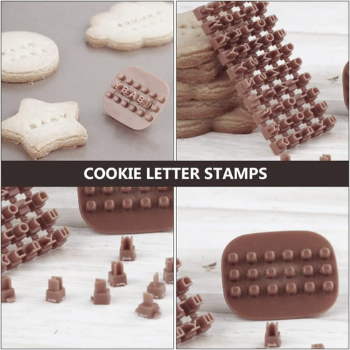 COHEALI 2 Sets Letter Stencil Polymer Clay Letter Stamps Clay Pottery Stamps Baking Tool Alphabet Stencils Small Clay Molds Fondant Stamp Clay Cra...