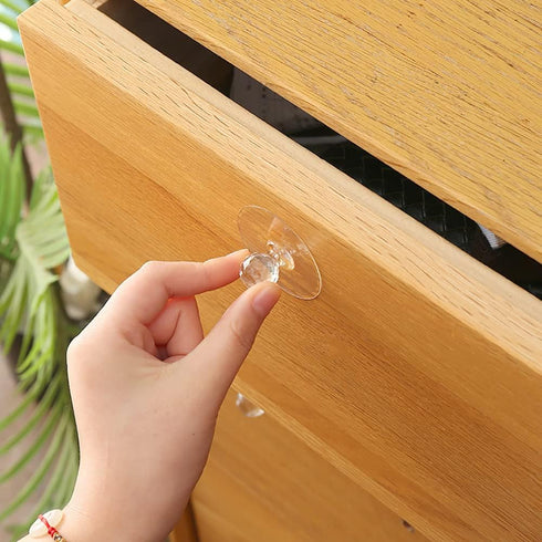 6 Pcs Clear Instant Cabinet Drawer Knobs Adhesive Push Pull Helper Crystal Drawer Pull Mini Handle Helper Self Stick Handle for Door Wardrobes...