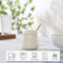 HAOTOP Ceramic Honey pot with Lid and Honey Dipper,Porcelain Honey Jar Easy to Clean and Dishwasher Safe,12oz (Beige)...