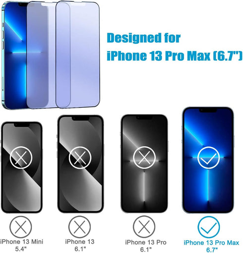 2 Pack Matte Anti Blue Light Screen Protector for iPhone 13 Pro Max/iPhone 14 Plus, Anti Glare, Blue Light Blocking, Eye Protection, Strong Hardne...