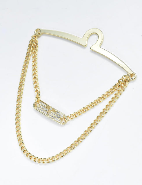 Men's Tie Clips Tie Chain with Charm Cravat Collar Pins Link Style Tie Chain with Gift Box...
