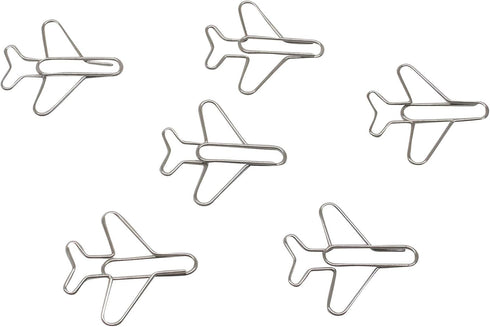 100 Count Airplane Shaped Paper Clips Great for Paper Clip Collectors or Office Gift - Comes in Round Tin with Lid and Gift Box - (Silver)...