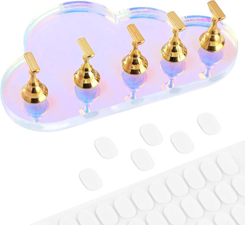 Prasacco Nail Stand for Painting Nails, Acrylic Nail Stand for Press On Cloud -shaped Nail Holder for Painting Magnetic Nail Display Stand with 20...