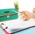 Homecube Pencil Case Oxford Fabric Waterproof Pencil Bag Make-up Pen Pouch Durable Stationery Bag Pen Holder for Man & Women, Grey lining-Green...