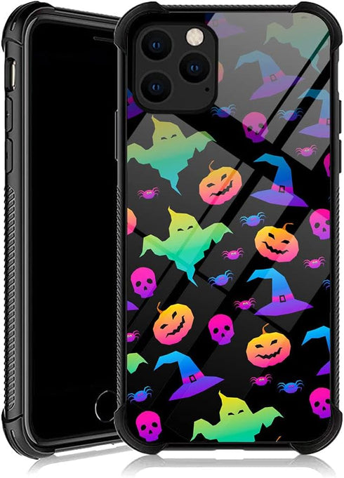 DJSOK Case Compatible with iPhone 12 Pro Max, Ghost Pumpkin Halloween with 4 Corners Shockproof Protection Soft Silicone TPU Bumper and Hard PC Pa...