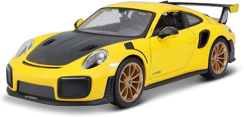 Maisto Porsche 911 GT2 RS Yellow with Carbon Hood and Gold Wheels Special Edition 1/24 Diecast Model Car...