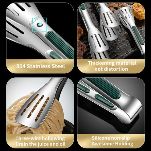 Huakai cooking tongs,kitchen tongs- Stainless Steel Metal, Long, Heavy-Duty, and Ergonomic,Stainless steel tongs, kitchen gadgets,dishwasher safe ...