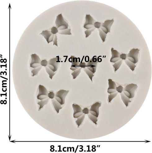 Mini Bow Silicone Fondant Molds Bowknot Fondant Chocolate Candy Molds For Cake Decorating Cupcake Topper Gum Paste Polymer Clay...