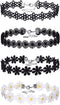 Black White Choker Necklace Lolita Lace Collar Retro Gothic Necklace Set for Women...