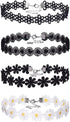 Black White Choker Necklace Lolita Lace Collar Retro Gothic Necklace Set for Women...