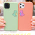 JOYLAND Silicone Matcha Green Couple Phone Case for iPhone 7/8/SE 2020 Lover Cute Cartoon Dinosaur Phone Case Cover Bumper Mustard Green Protectiv...