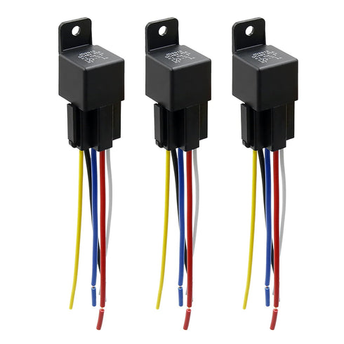 uxcell 3pcs JD-2912 5 Pin DC 48V 40A Universal Car Vehicle Motor Fuse Relay Switch Power with Harness...