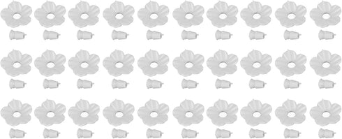 30Pcs Hummingbird Feeder Parts, Hummingbird Feeder Ring Durable Plastic Bird Feeder Ports Humming Bird Feeder Stand Replacement Flowers for Hummin...