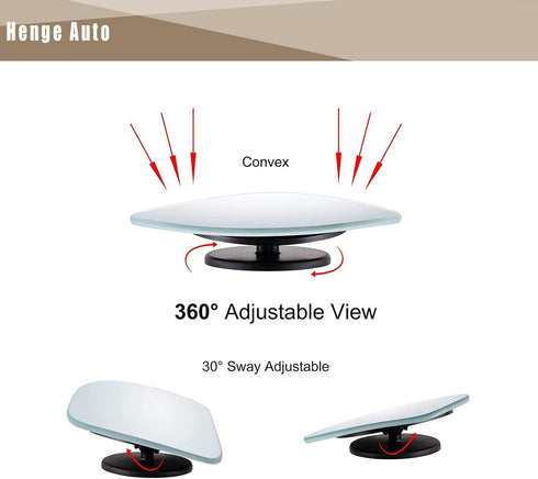 Car Blind Spot Mirror,HD Glass Frameless Convex Rotating Design,Rear View Mirror with wide angle Adjustable,Stick for Van SUV Trucks Universal (Fa...