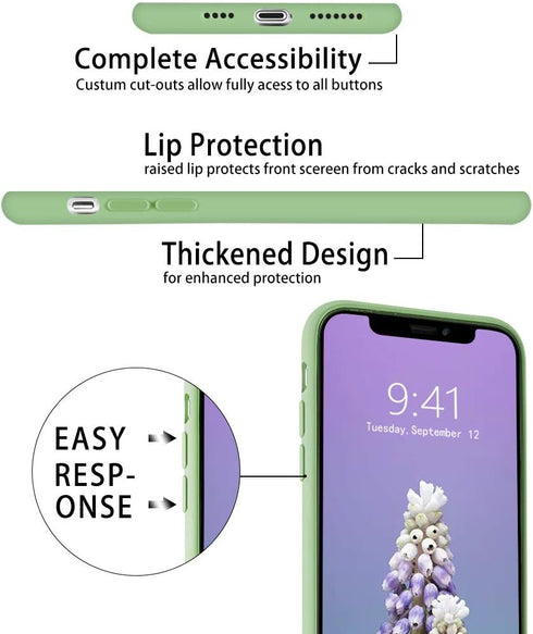 JOYLAND Funny Cute Cats Dog Paws Phone Case for iPhone XR Mustard Green Silicone Cover Avocado Green Animals Cartoon Cover Full Protective Soft Ru...