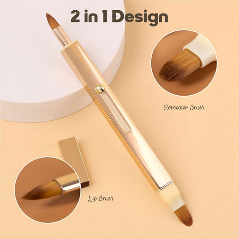Lip Applicator Brush - 3 Pack Exquisite Professional Dustproof Retractable Lip Brush - Makeup Lipstick Lip Gloss Applicators (Pink Red Gold)...