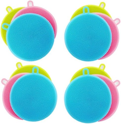 Silicone Sponge (3 Pack) - Food Grade Reusable Sponges for Dishes - Dishwasher Safe, Heat Resistant and BPA Free - Double Sided Silicon Brush - Di...