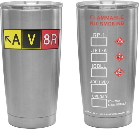 Pilot Expressions AV8R Taxiway Sign Stainless Steel Insulated Tumbler...