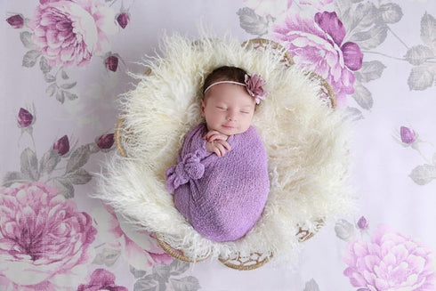 Coberllus Newborn Baby Photo Props Wrap Cloth Blanket Swaddle for Boys Girls Photography Shoot (Purple)...
