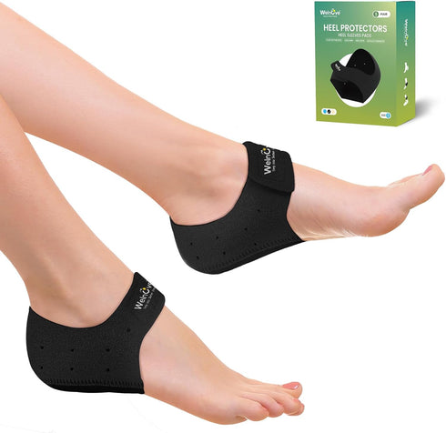 Plantar Fasciitis Gel Heel Protectors - Welnove Heel Cups for Women Men Heels Spur Pain Relief - Heel Inserts Pads for Achilles Tendonitis Dry Cra...