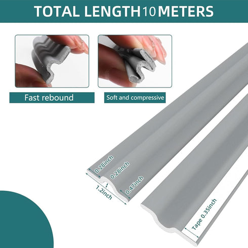 Window Weather Stripping Door Seal Strip for Bottom and Side of Door, Self-Adhesive Window Draft Stopper Foam Seal Strip,Soundproofing Window Insu...