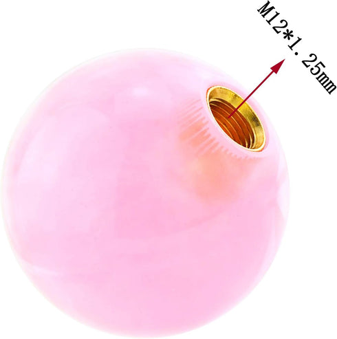 Abfer Round Ball Shift Knob Car Gear Stick Shifter Knobs Shifting Lever Replacement Fit Most Automatic Manual Transmission Vehicles (Pink)...