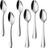 HANSGO 6PCS Stainless Steel Teaspoons, Dessert Spoons Silverware Spoons for Home Kitchen Restaurant, Square or Round Handle...