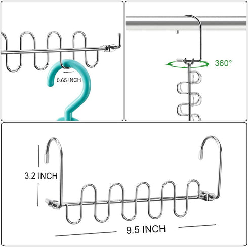 Meetu Magic Cloth Hanger Space Saving Hangers Metal Closet Organizer for Wardrobe Organization (Pack of 4)...
