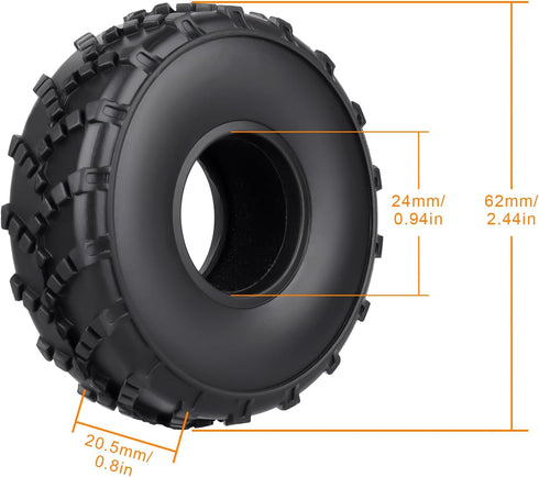 HobbyPark 62x21mm 1.0 Sticky Tires S5 Super Soft All Terrain Tires Mud for TRX4M AX24 SCX24 FCX24 Enduro24 1/18 1/24 RC Crawler Car...