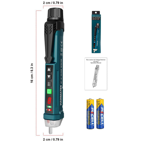 Non-Contact Voltage Tester with 9 gear Adjustable Sensitivity Voltage Detector Pen AC Circuit Tester Tool LCD Display LED Flashlight Buzzer Alarm ...